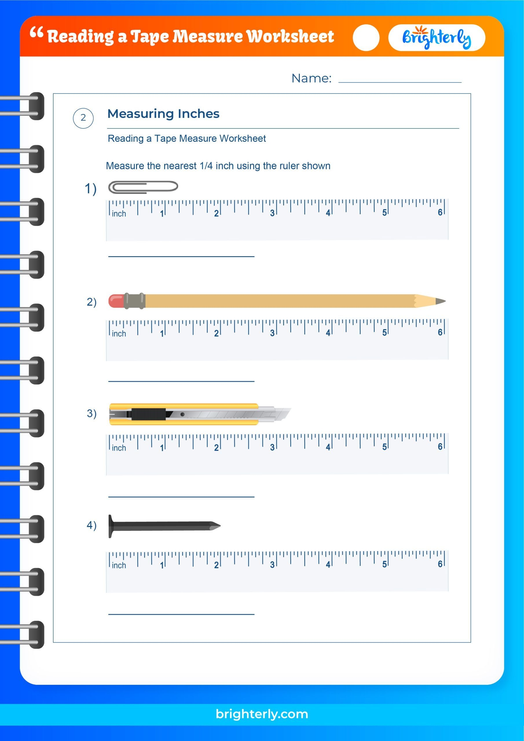 Free Reading A Tape Measure Worksheets PDFs Brighterly
