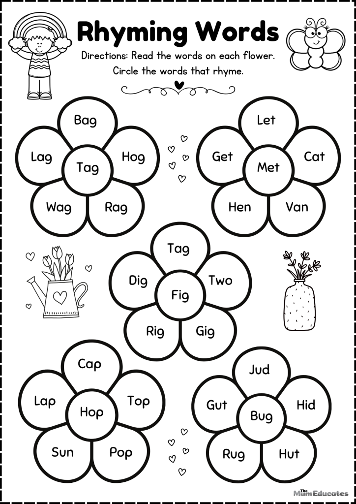 rhyming words worksheet rhyming words worksheet