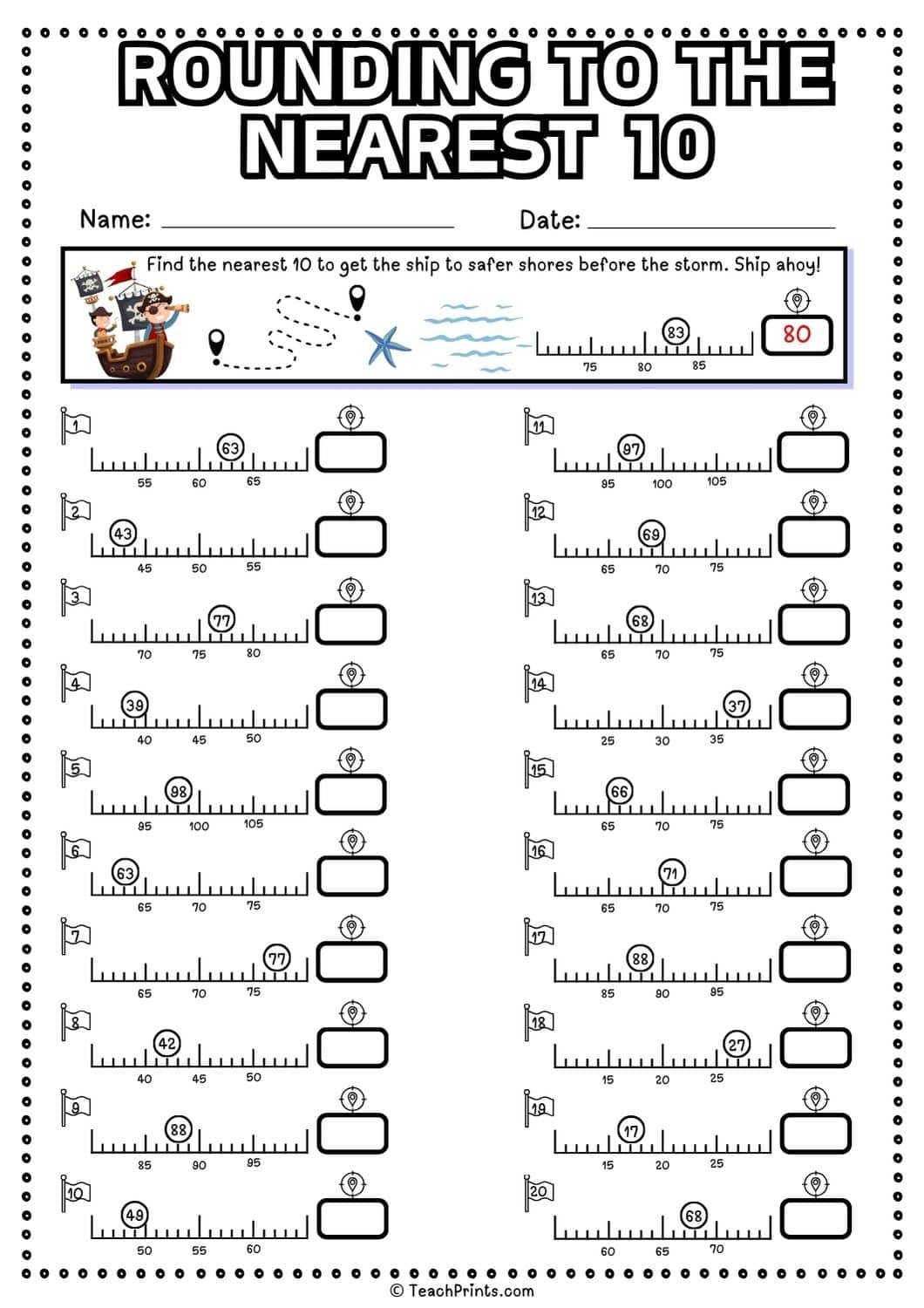 Free Rounding To The Nearest 10 Worksheets Teach Prints