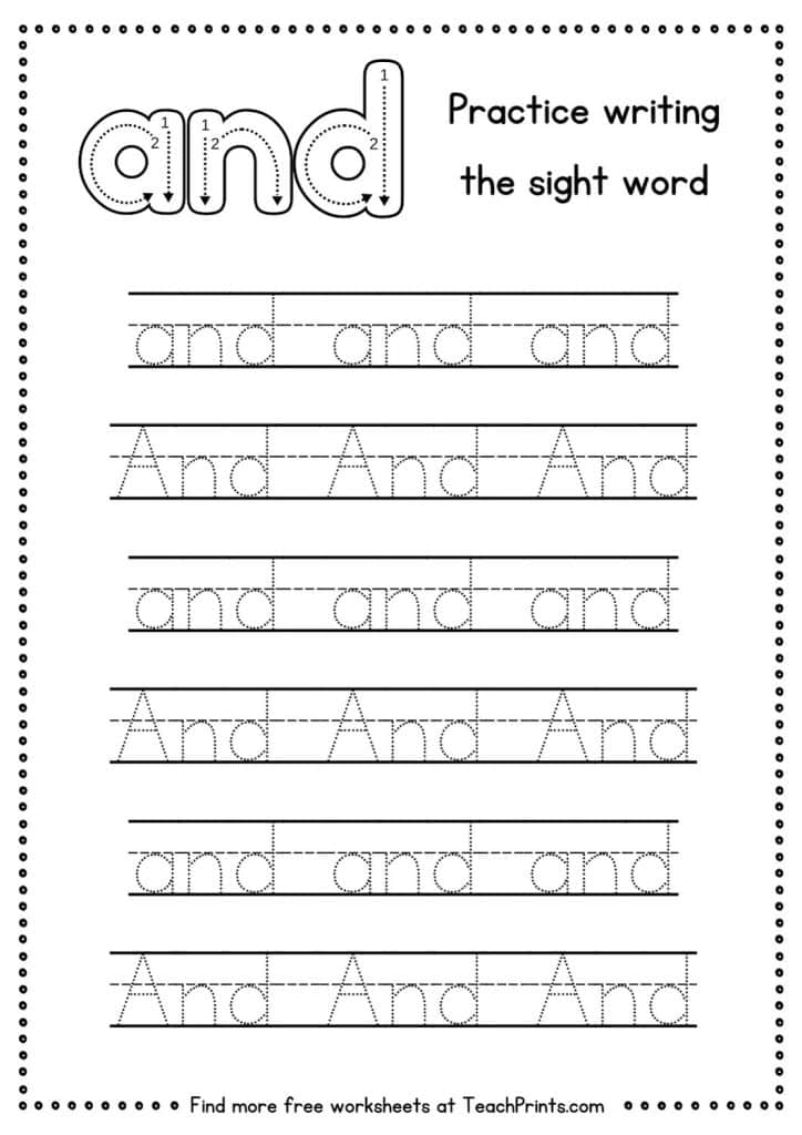 Free Sight Word 39 And 39 Worksheets Teach Prints
