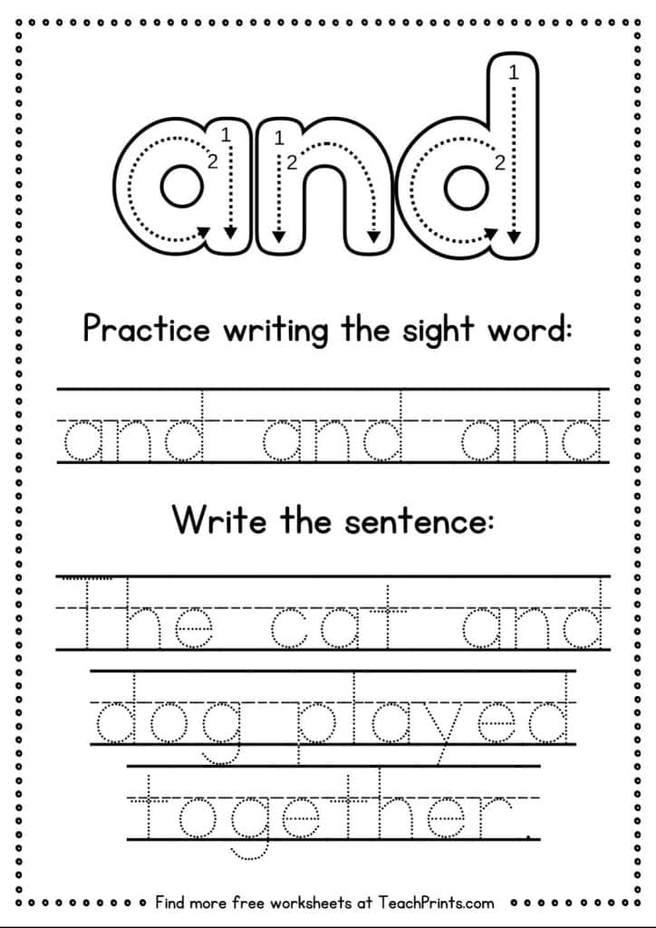 Free Sight Word 39 And 39 Worksheets Teach Prints