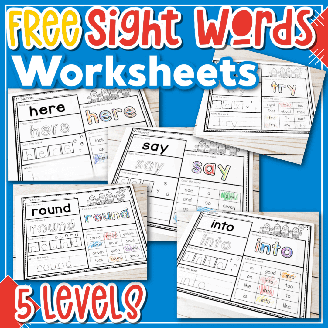 free sight word worksheets