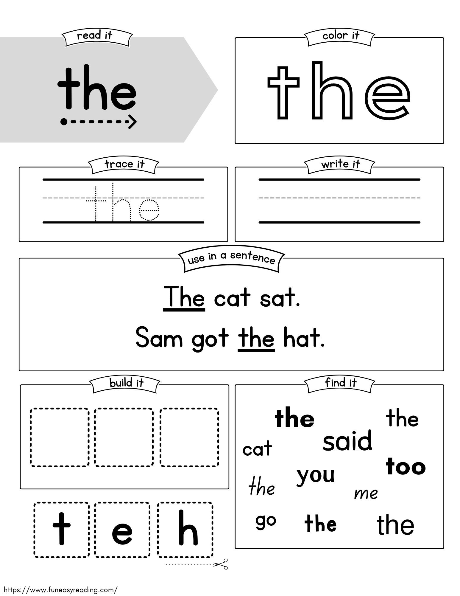 Free Sight Word Worksheets For Reading Worksheets Library
