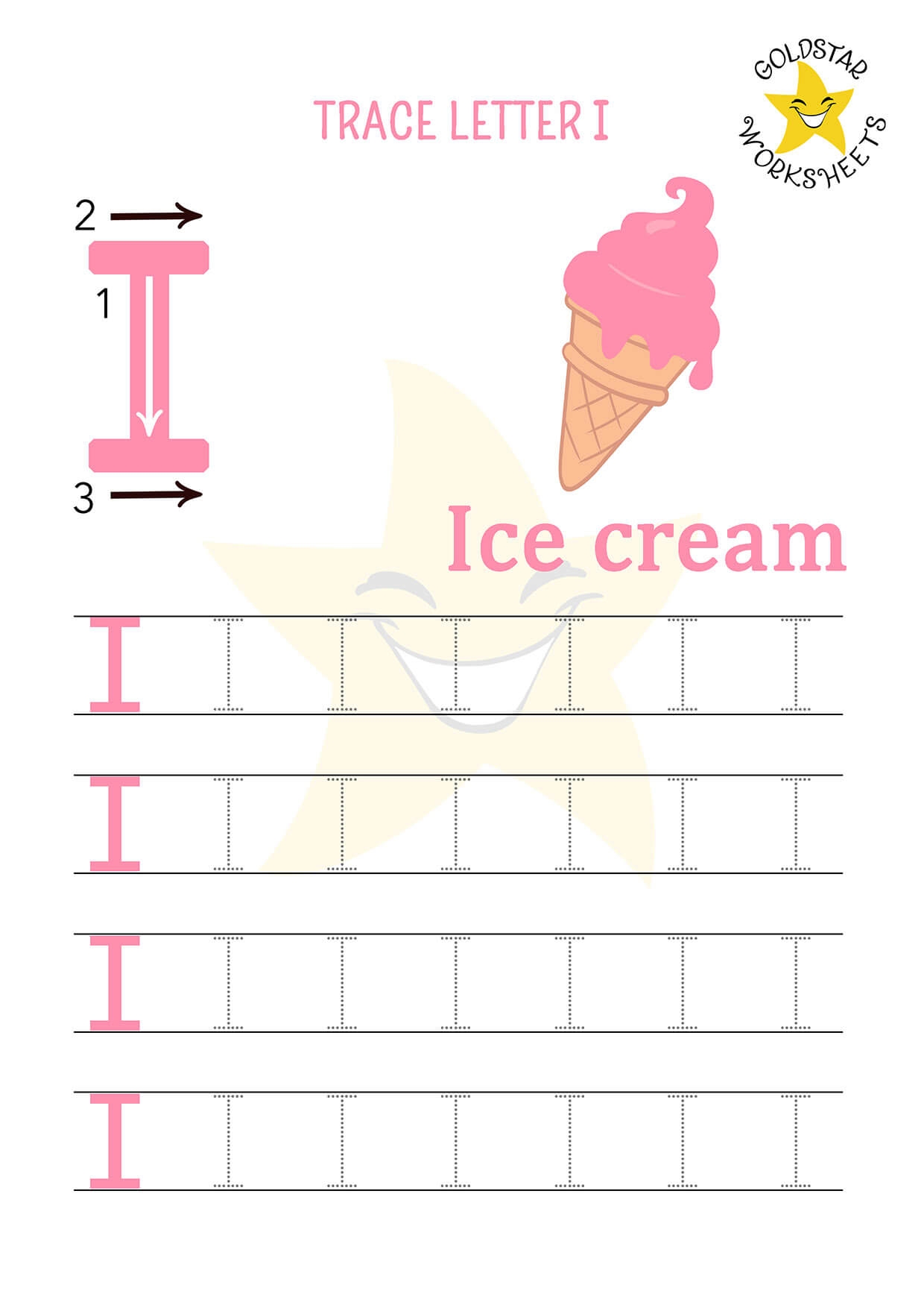 Free Tracing Letter I Worksheet Worksheets Library Free Tracing Letter I Worksheet Worksheets Library
