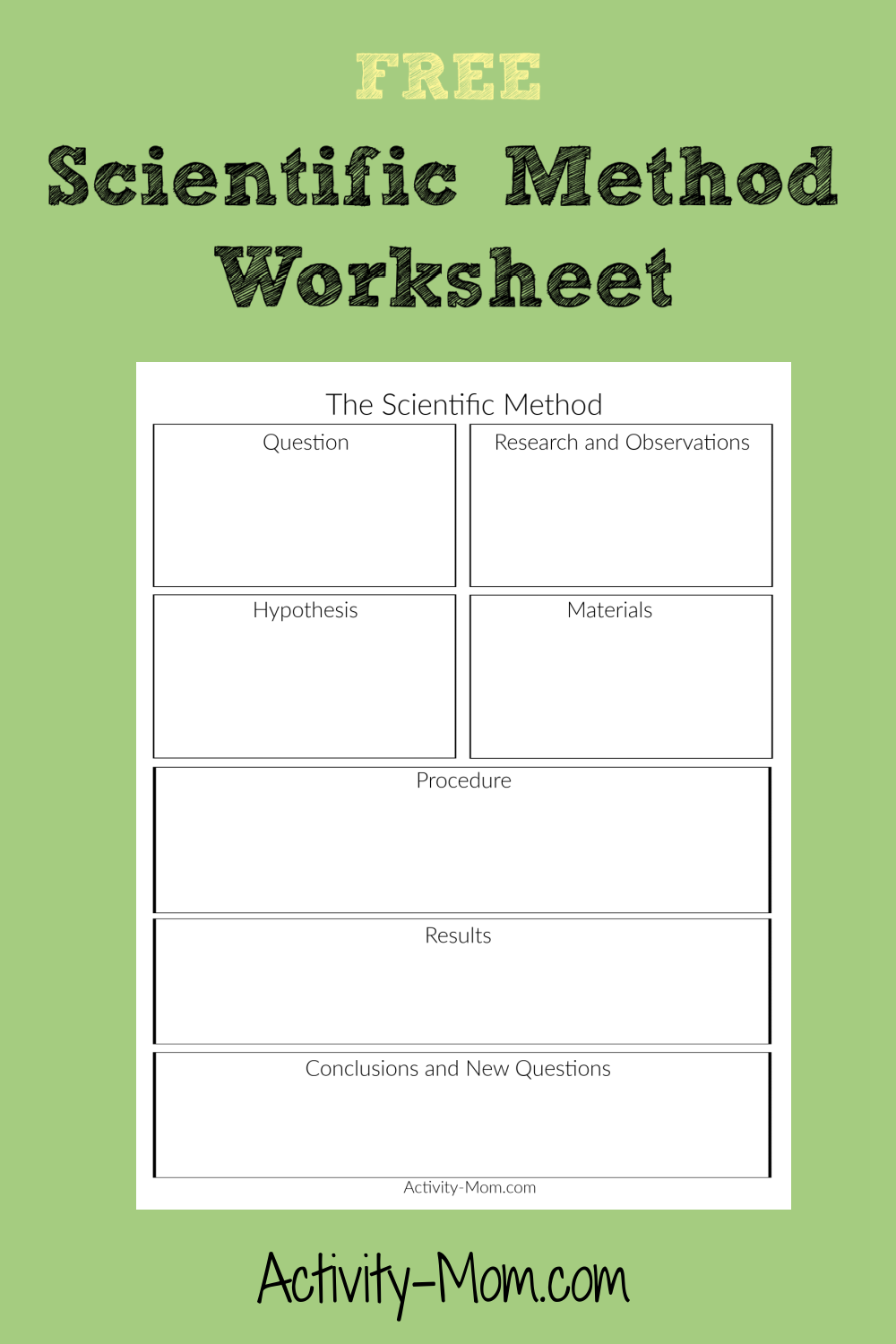 Free Worksheets For Teaching The Scientific Method Worksheets Library