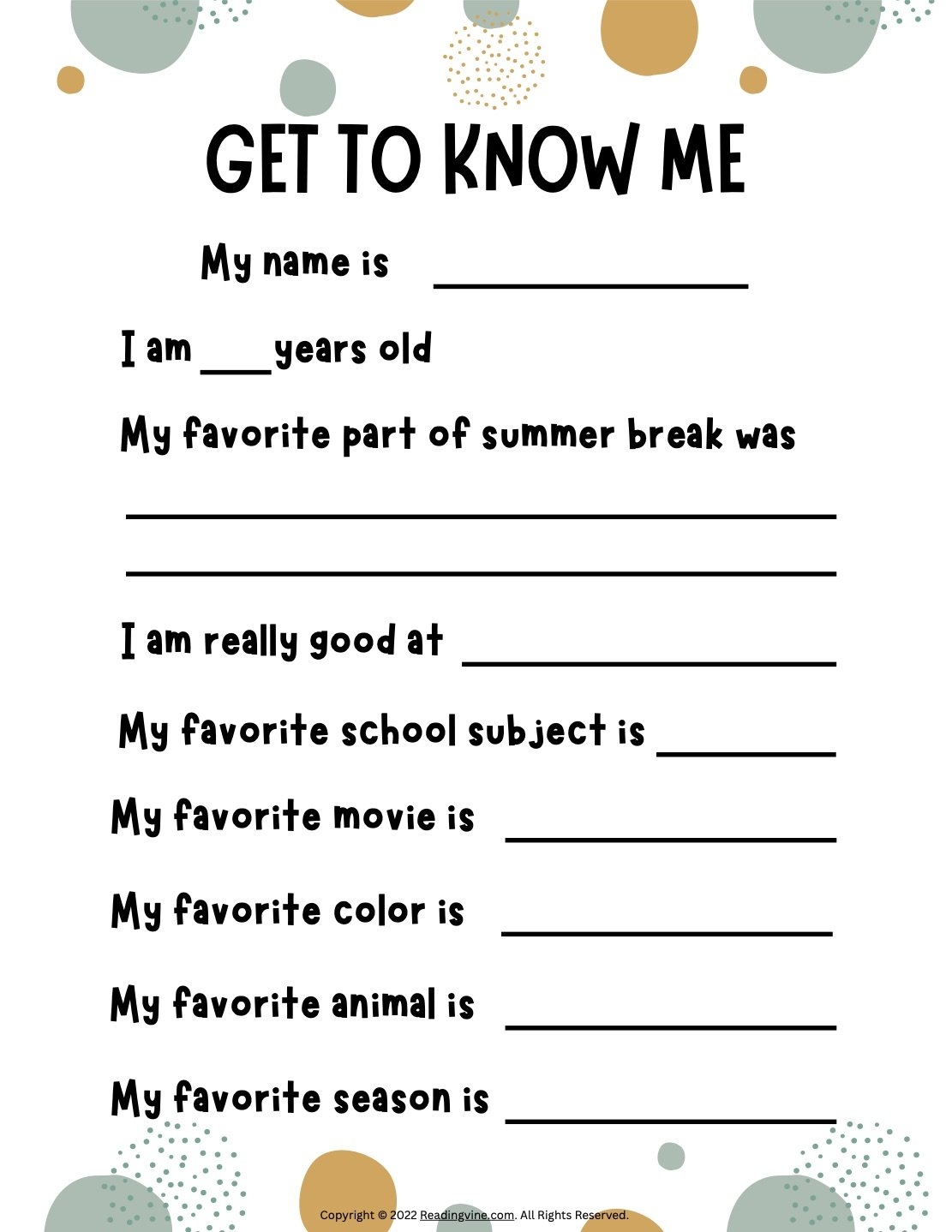 Getting To Know Me Worksheets All About Me Printable Worksheets The Getting To Know Me Worksheets All About Me Printable Worksheets The