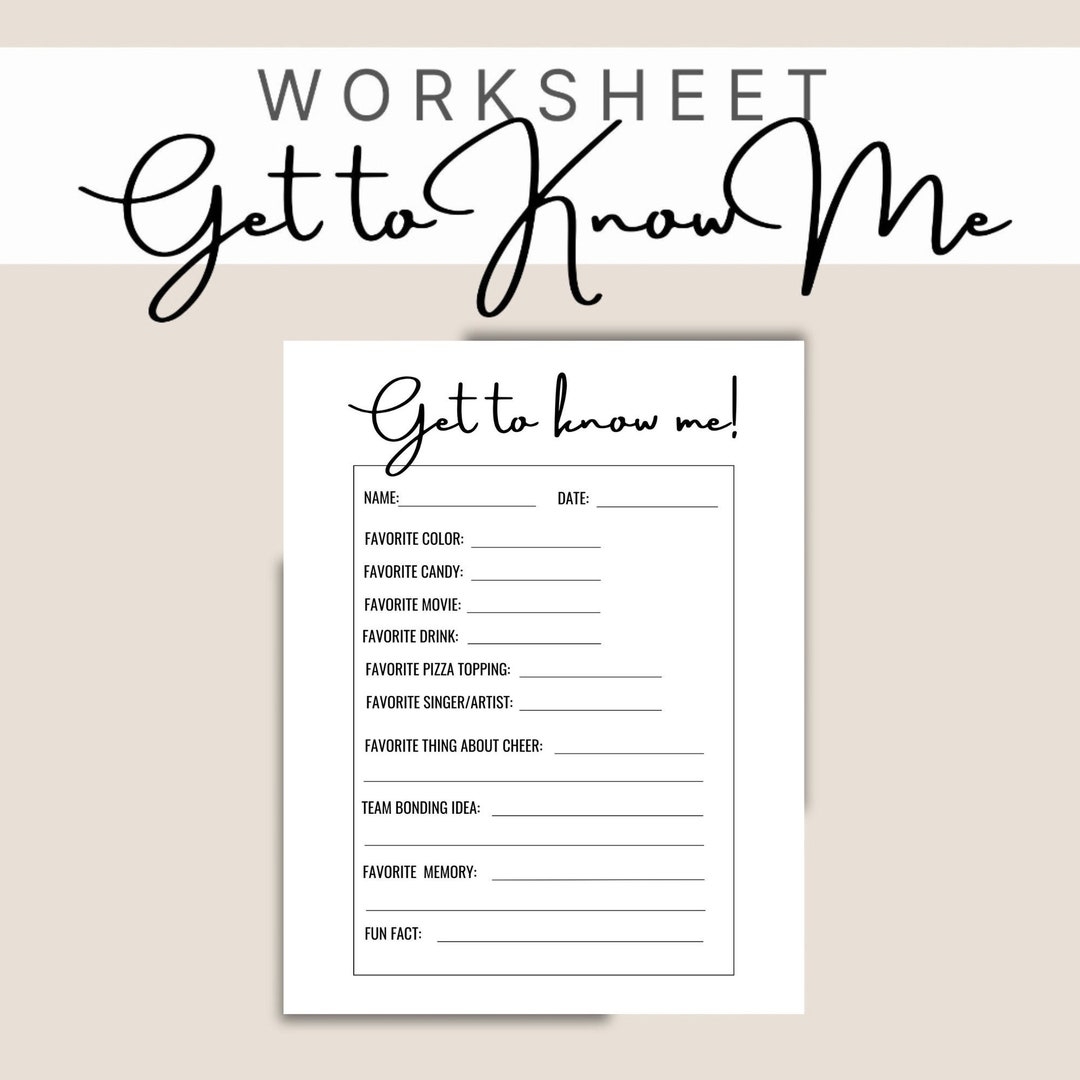 Getting To Know Me Worksheets All About Me Printable Worksheets The Getting To Know Me Worksheets All About Me Printable Worksheets The