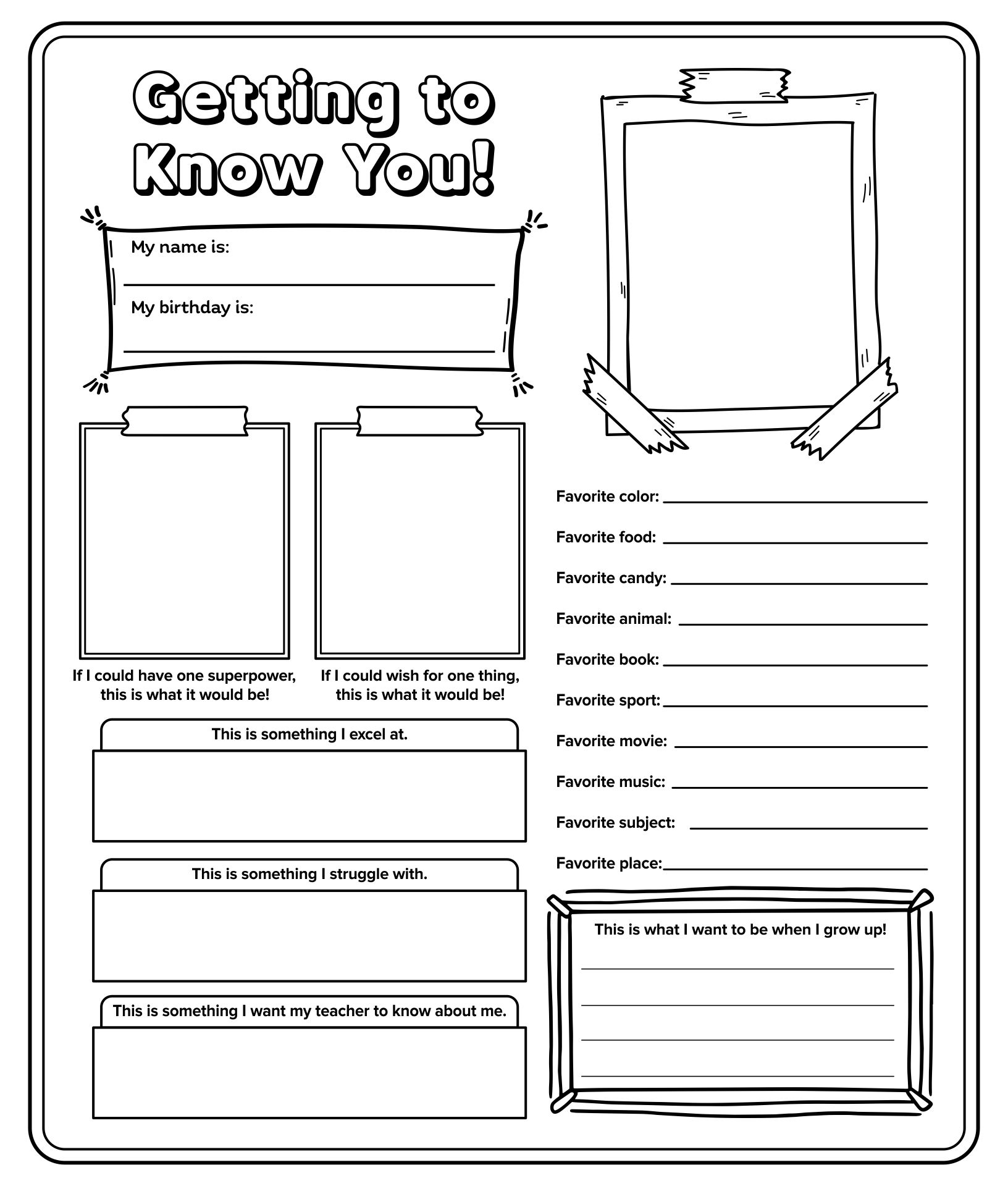 get to know you worksheet get to know you worksheet