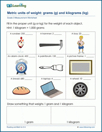 Grade 3 Measurement Worksheets Metric Units Of Weight Worsheets Grade 3 Measurement Worksheets Metric Units Of Weight Worsheets