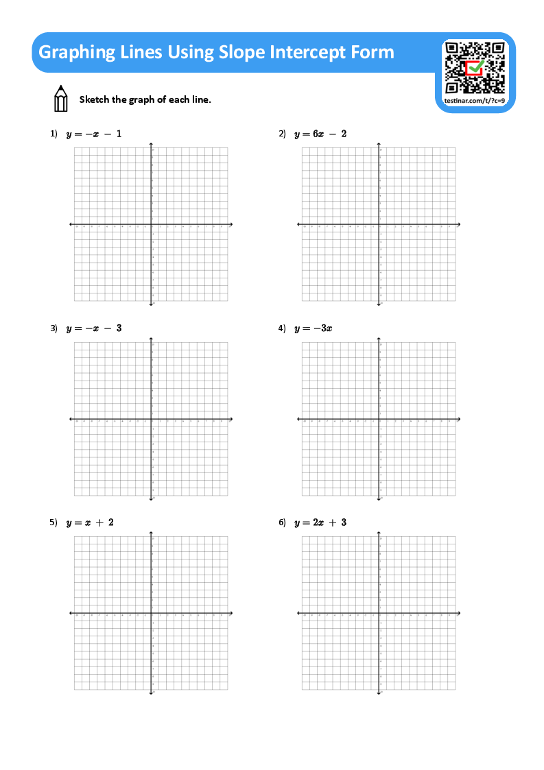 slope and slope intercept form worksheet