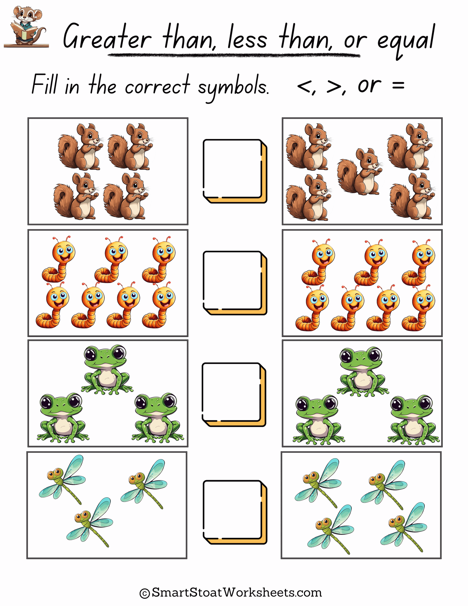 Greater Than And Less Than Signs Worksheets With Animals Greater Than And Less Than Signs Worksheets With Animals