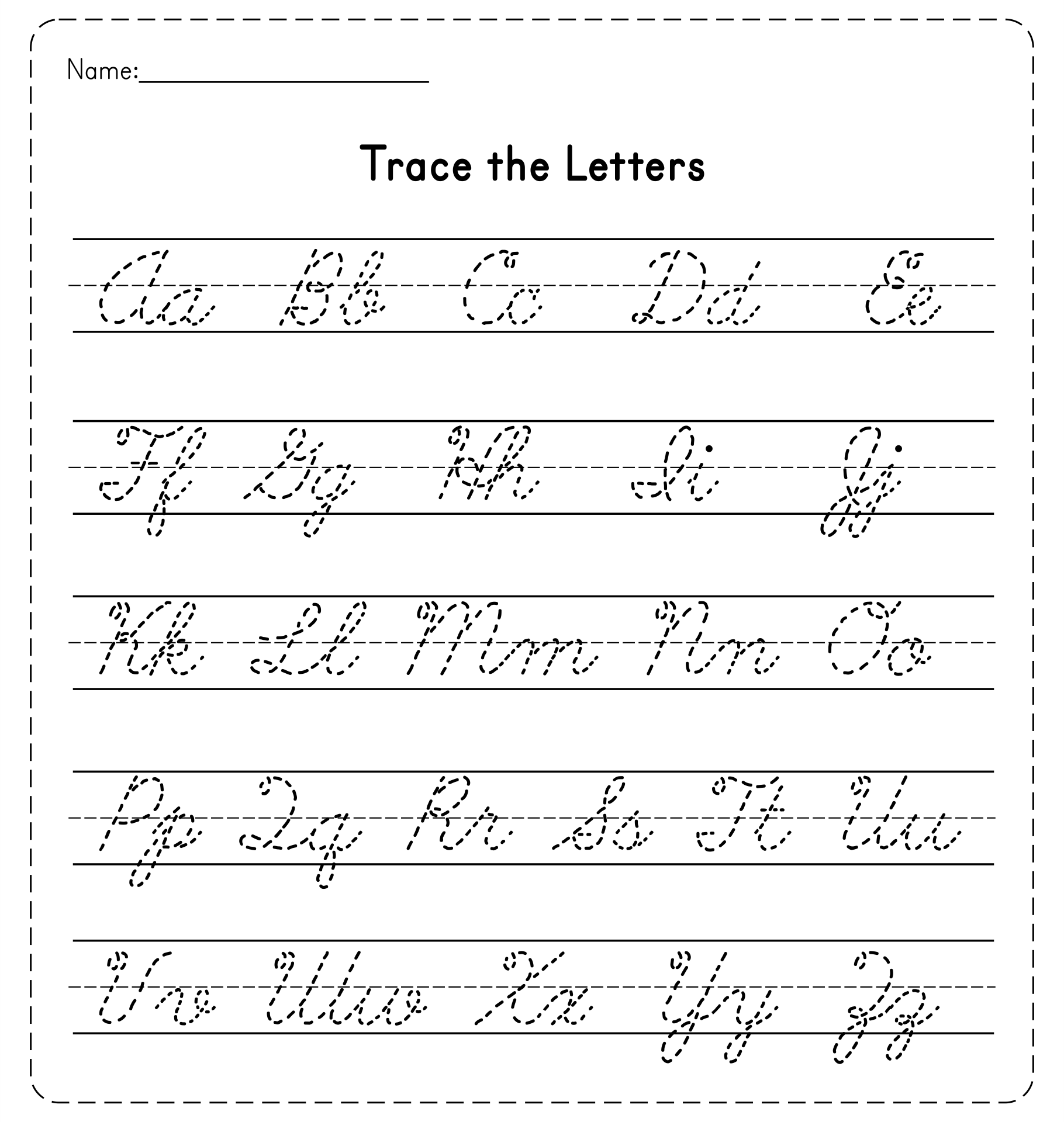 handwriting worksheets for kindergarten