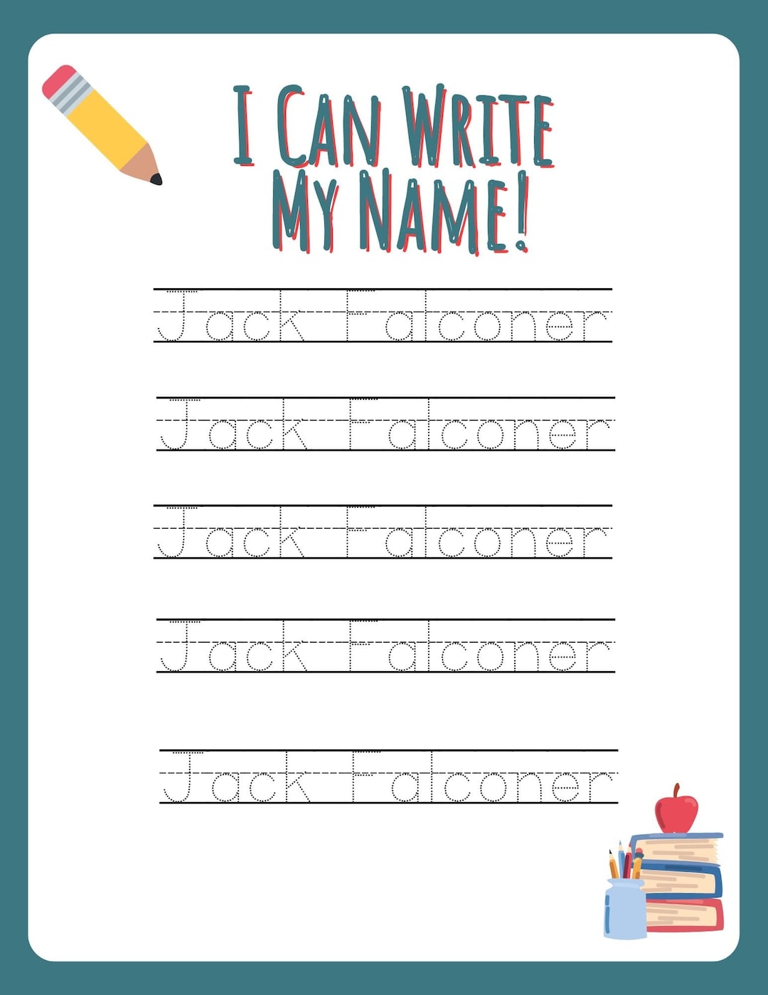I Can Write My Name Editable Worksheet Etsy