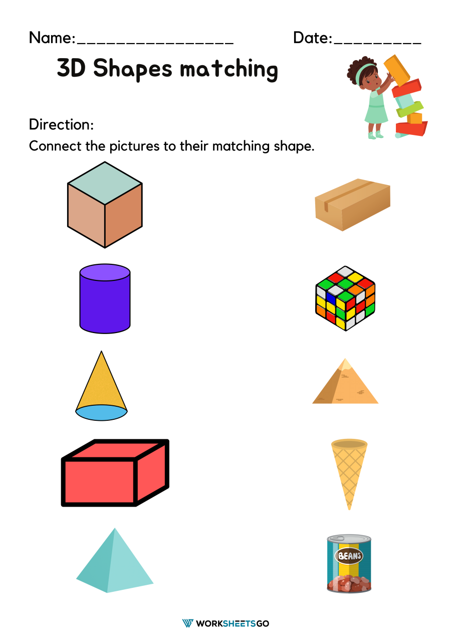 worksheet for 3d shapes worksheet for 3d shapes