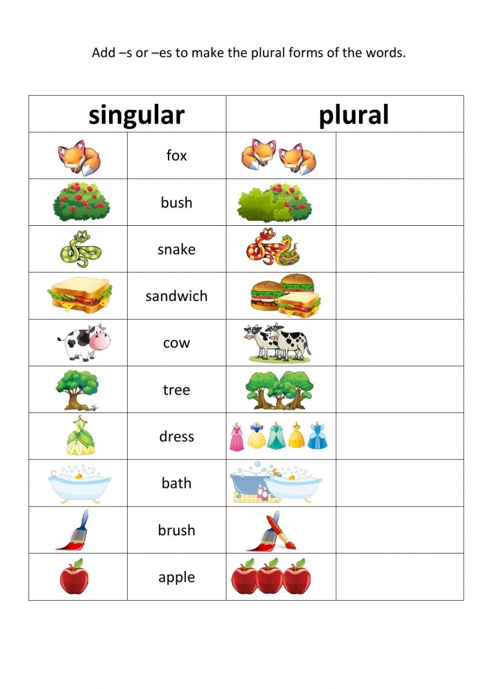 Identifying Singular And Plural Nouns Worksheet Identifying Singular And Plural Nouns Worksheet