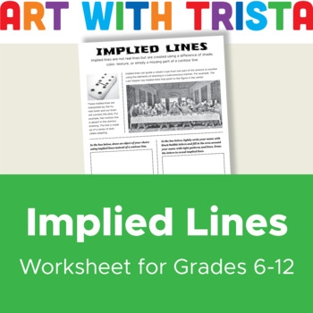 Implied Lines Art Worksheet By Art With Trista TpT