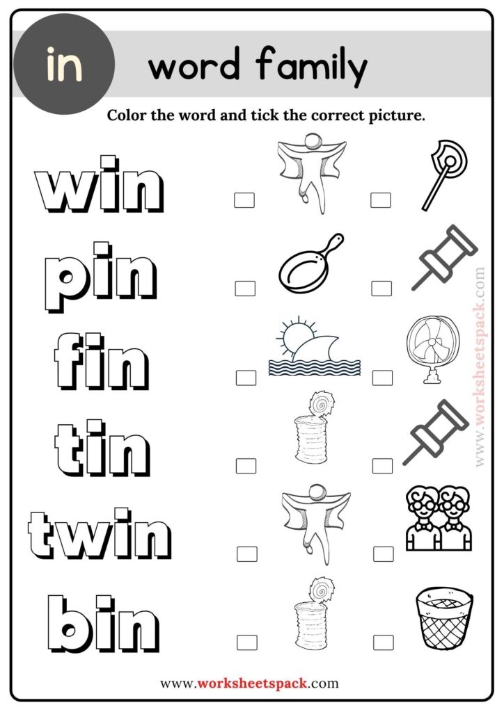 word family worksheets word family worksheets