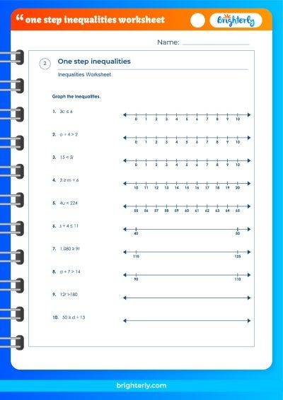 Inequality Worksheets Inequality Worksheets