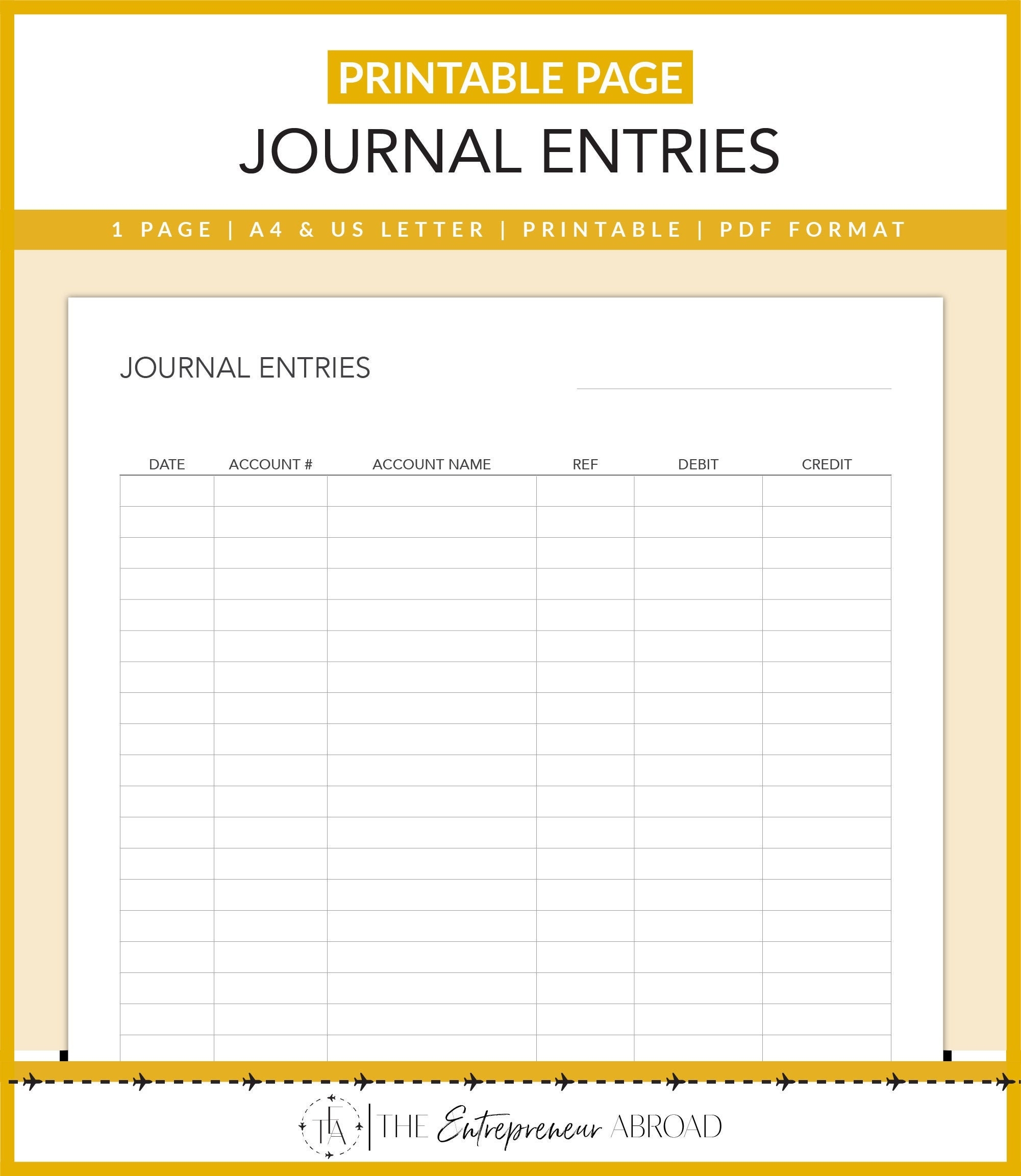 journal entry worksheet