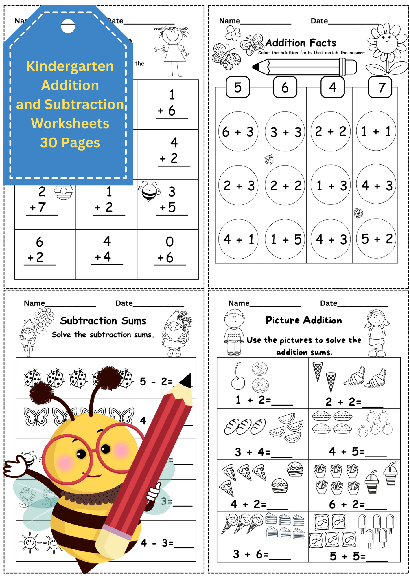 Kindergarten Addition And Subtraction Worksheets 30 Printables 
