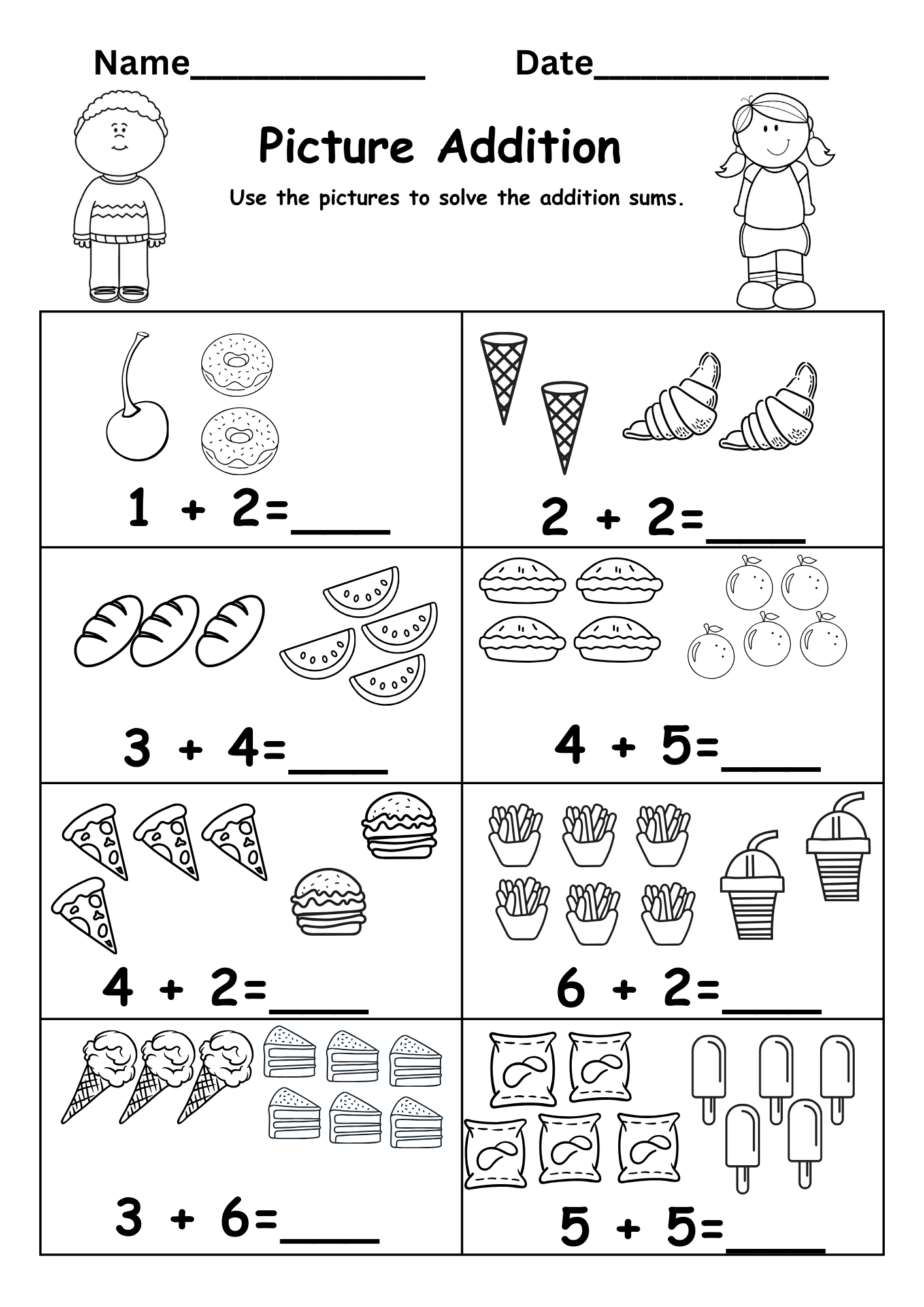 Kindergarten Addition And Subtraction Worksheets Free Bee Garden