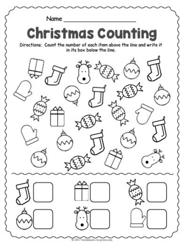Kindergarten Christmas Worksheets
