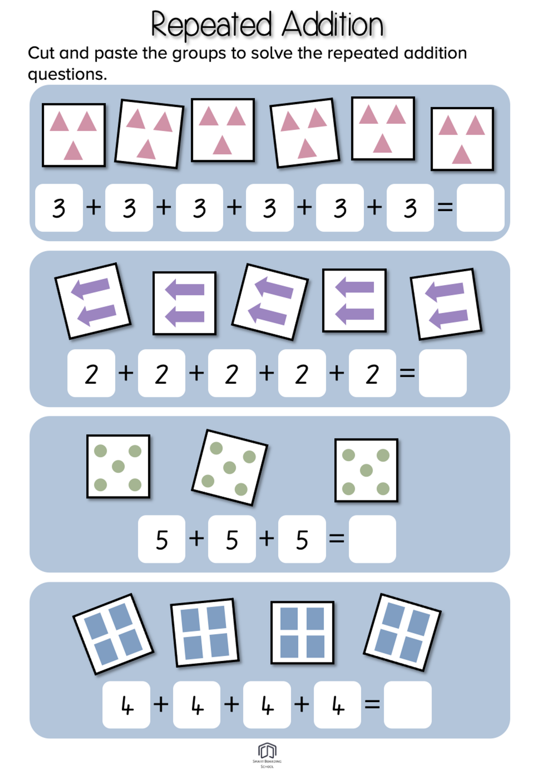 repeated addition worksheets