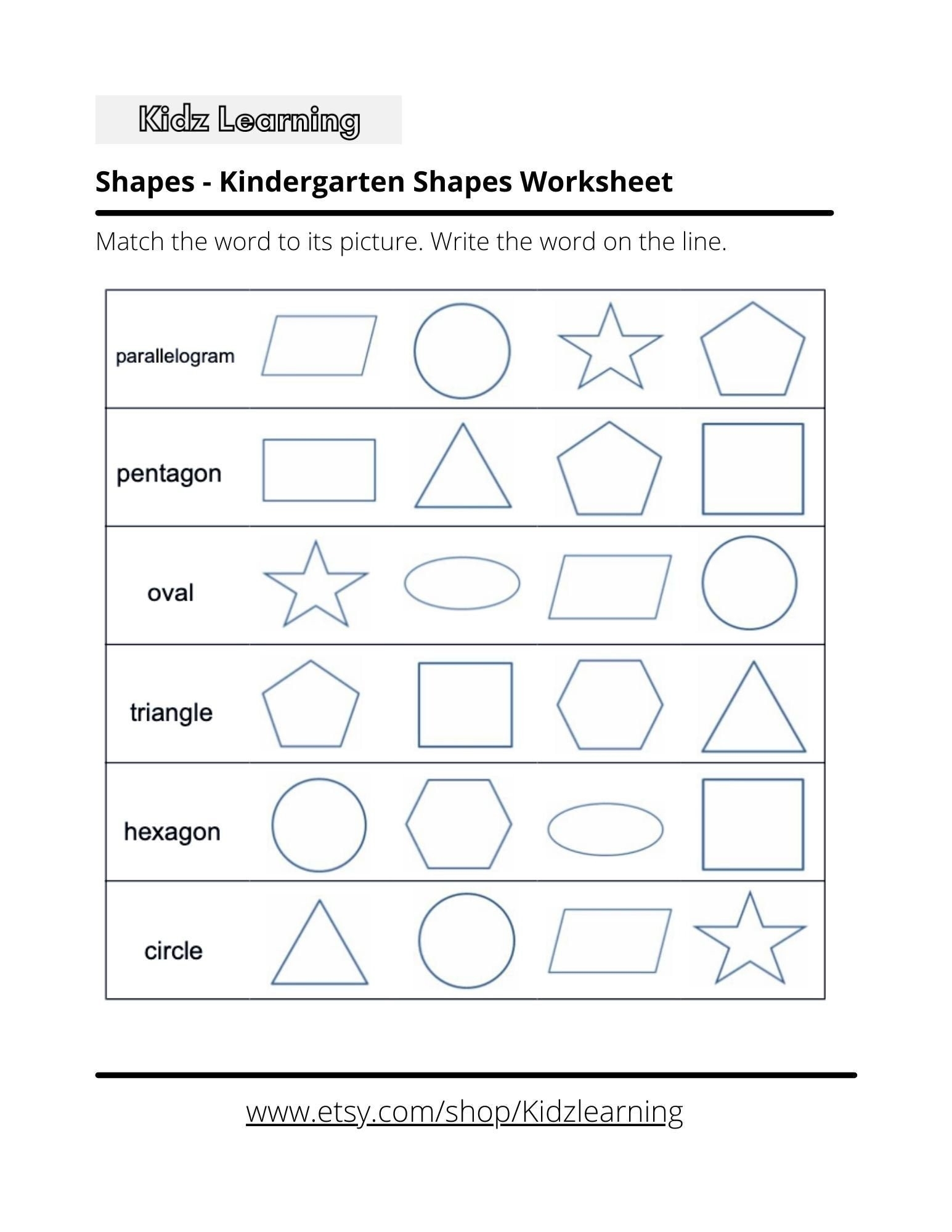 Kindergarten Shapes Printable Worksheets MyTeachingStation 