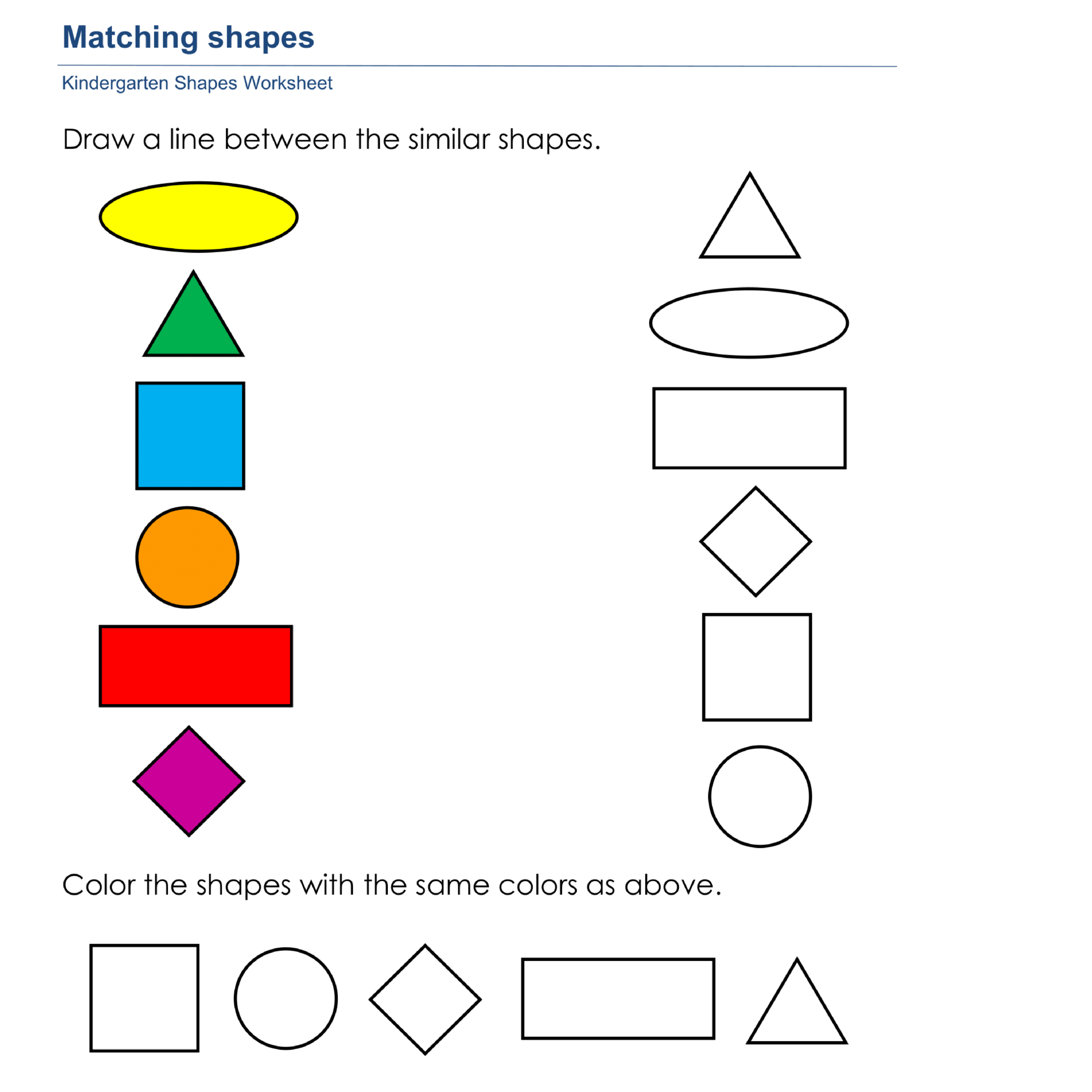 shapes worksheets for kindergarten