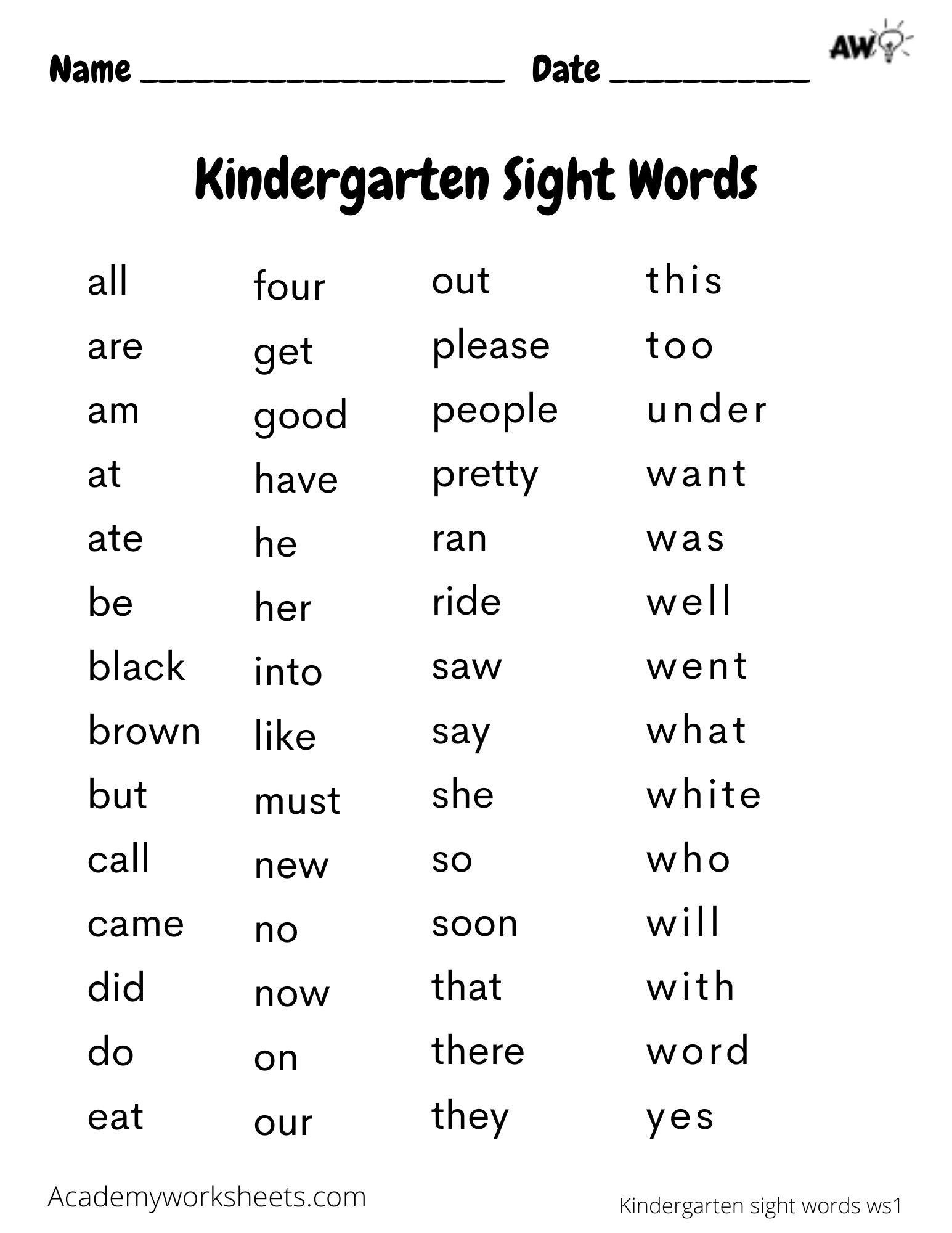 kindergarten worksheets sight words kindergarten worksheets sight words