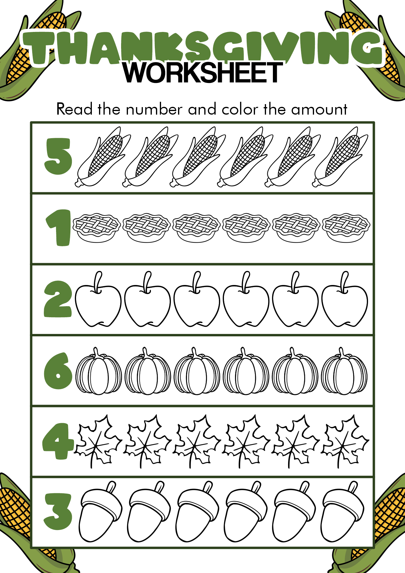 Kindergarten Thanksgiving 14 Free PDF Printables Printablee