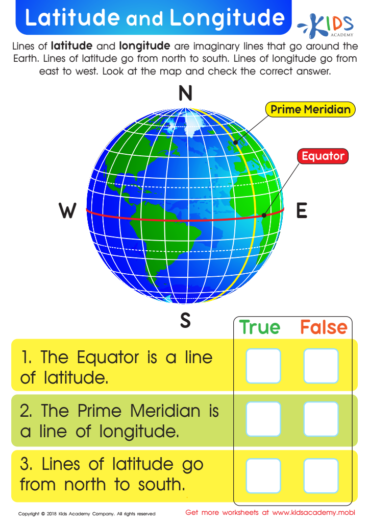 latitude and longitude worksheets