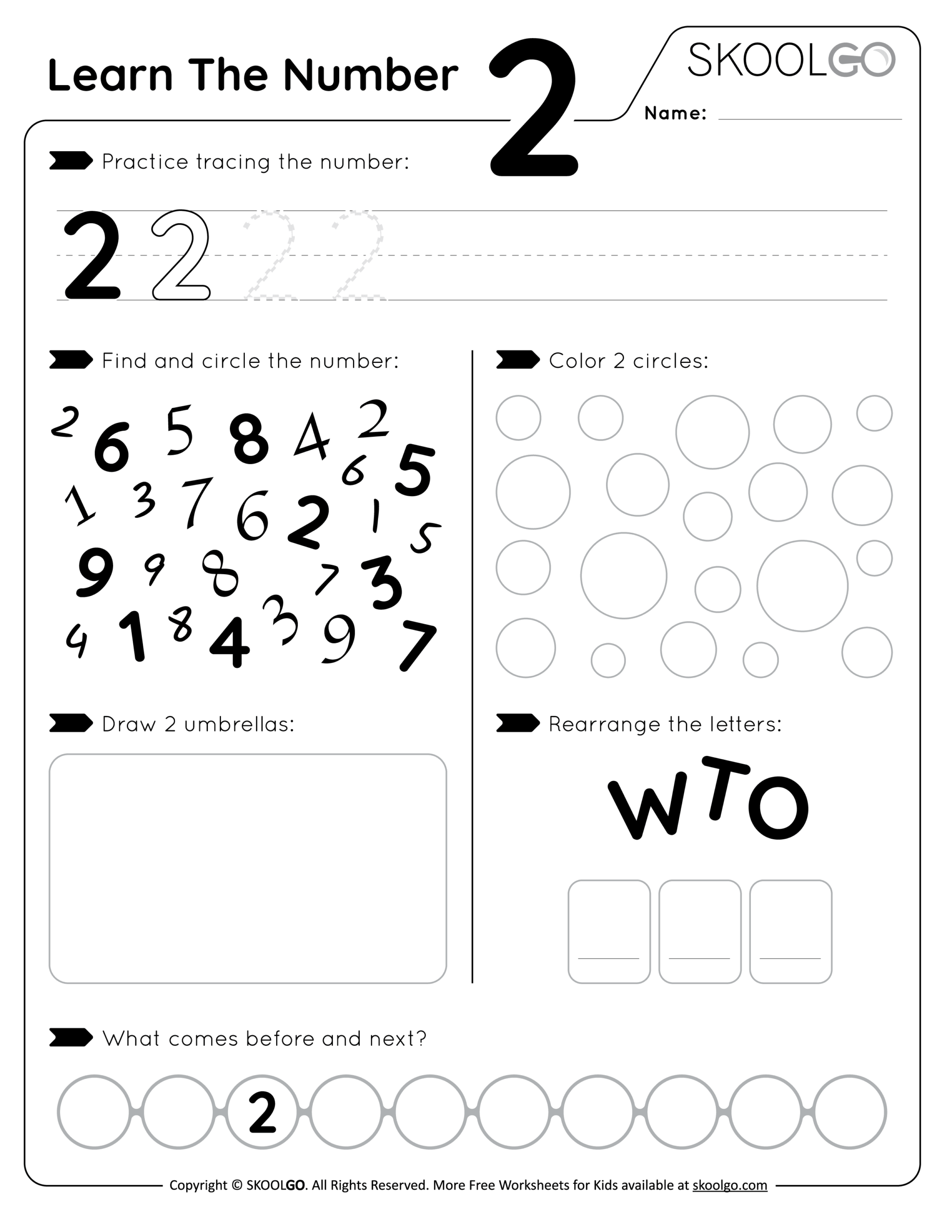 Learn The Number 2 Free Worksheet For Kids SKOOLGO Learn The Number 2 Free Worksheet For Kids SKOOLGO
