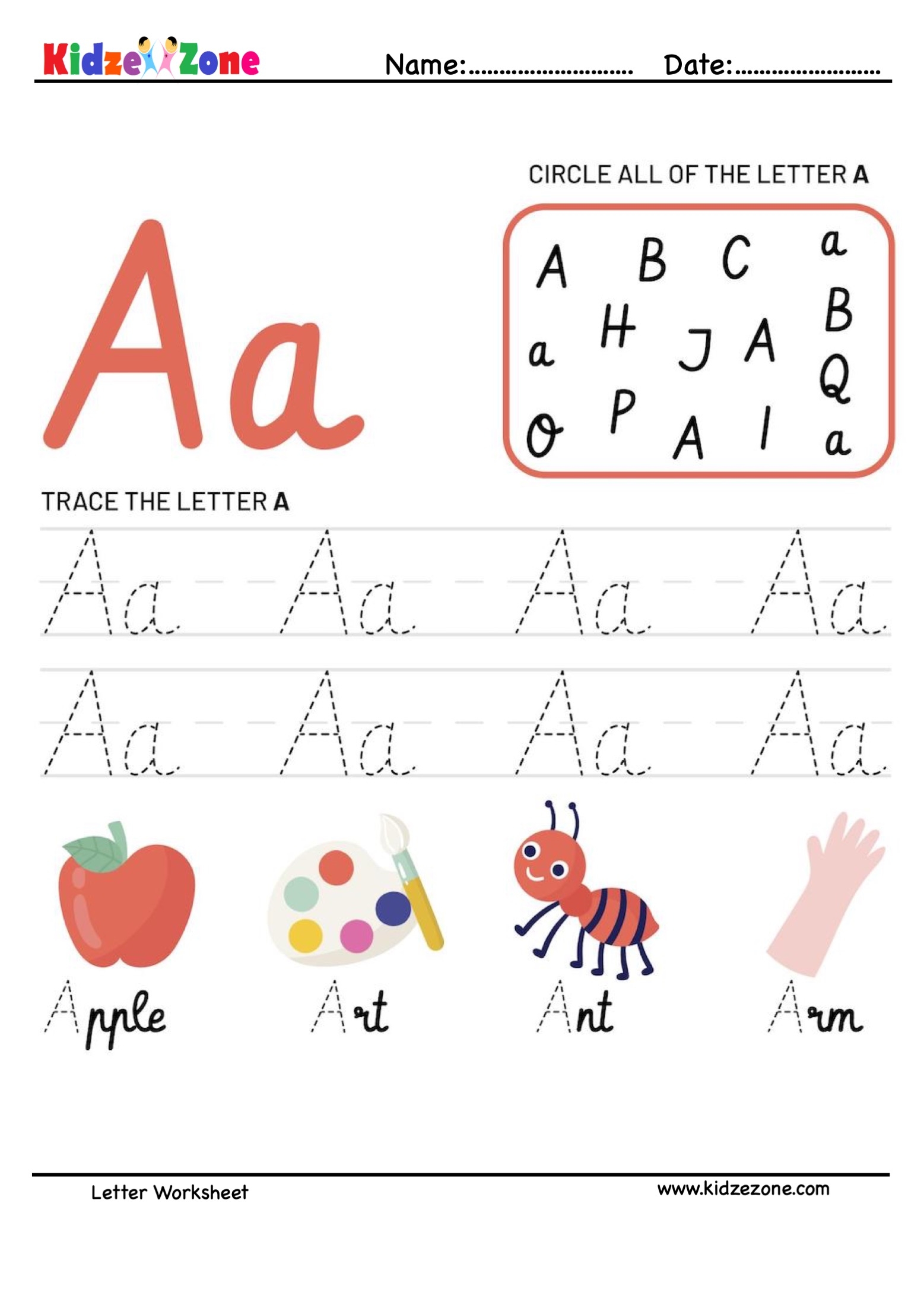 Letter A Tracing Worksheets Jenny Printable