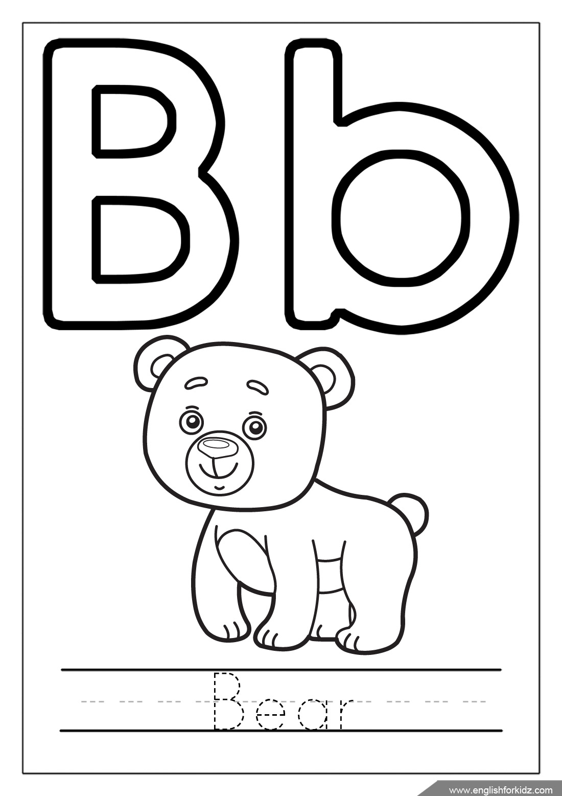 Letter B Coloring Worksheet Coloring Pages