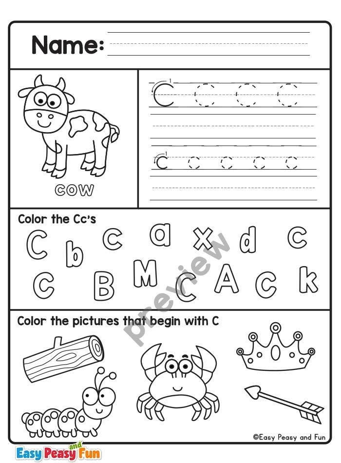 letter c worksheet letter c worksheet