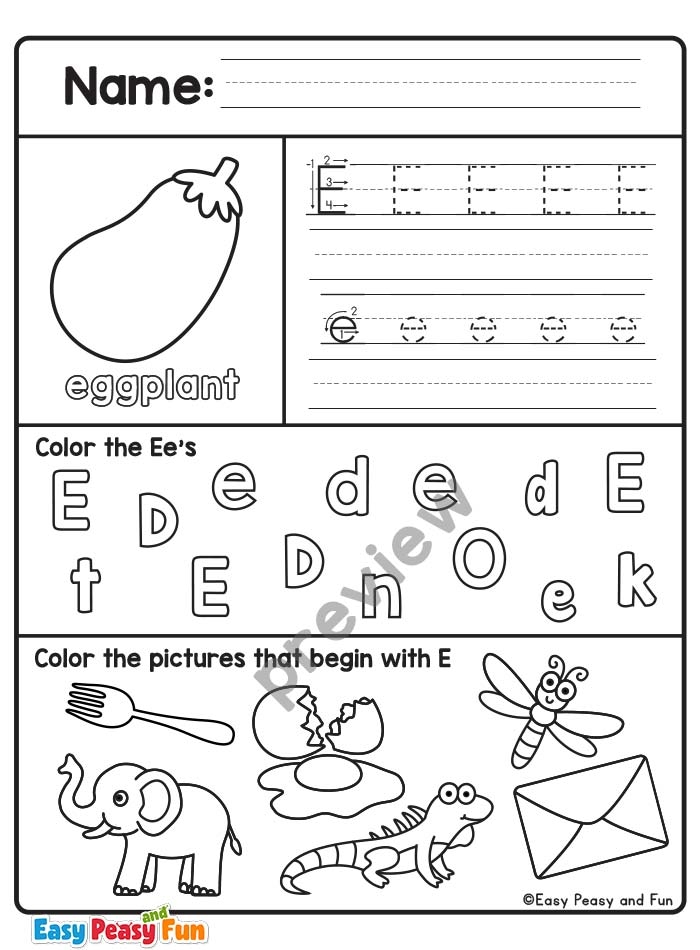 Letter E Preschool Printables Preschool Mom Worksheets Library