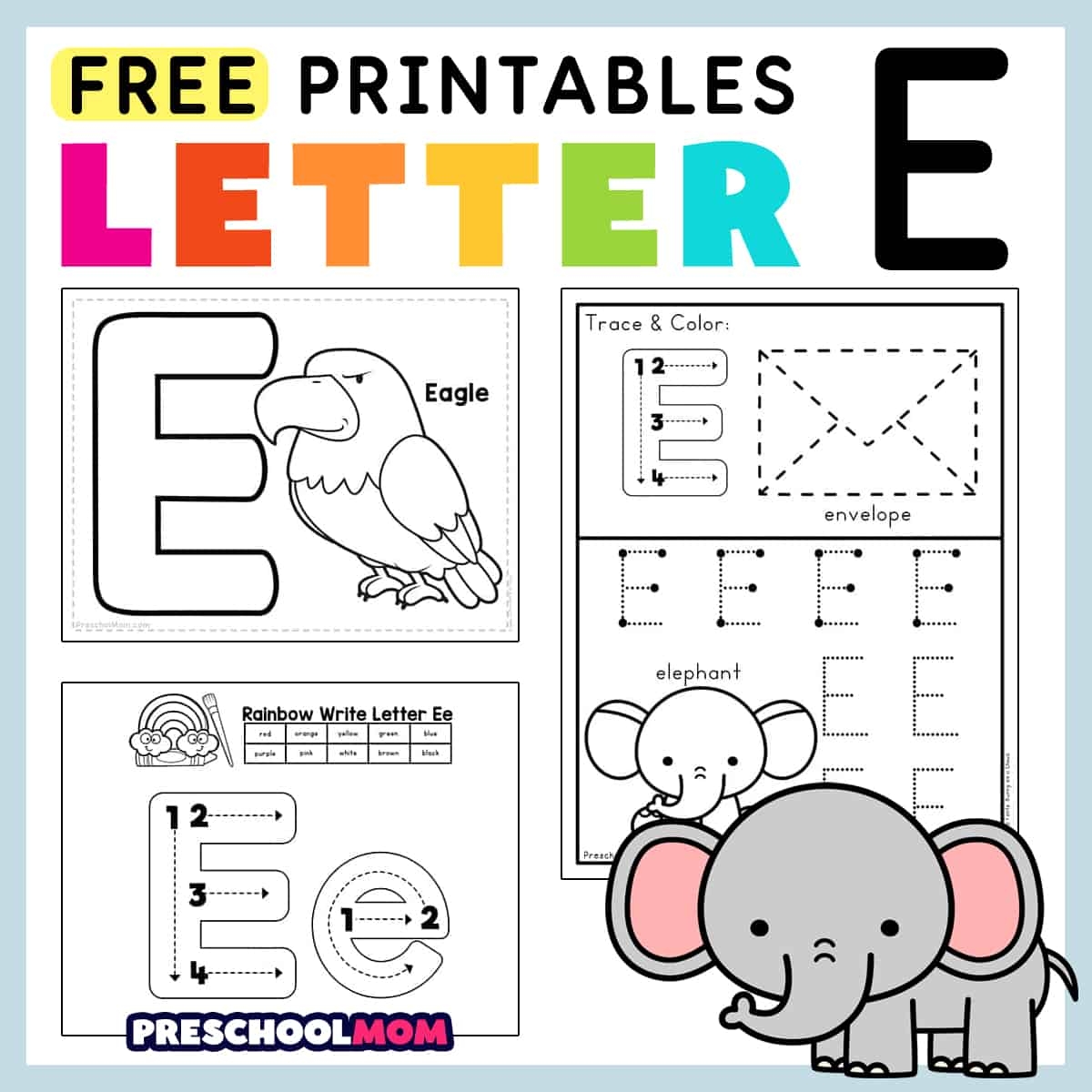 Letter E Preschool Printables Preschool Mom Worksheets Library
