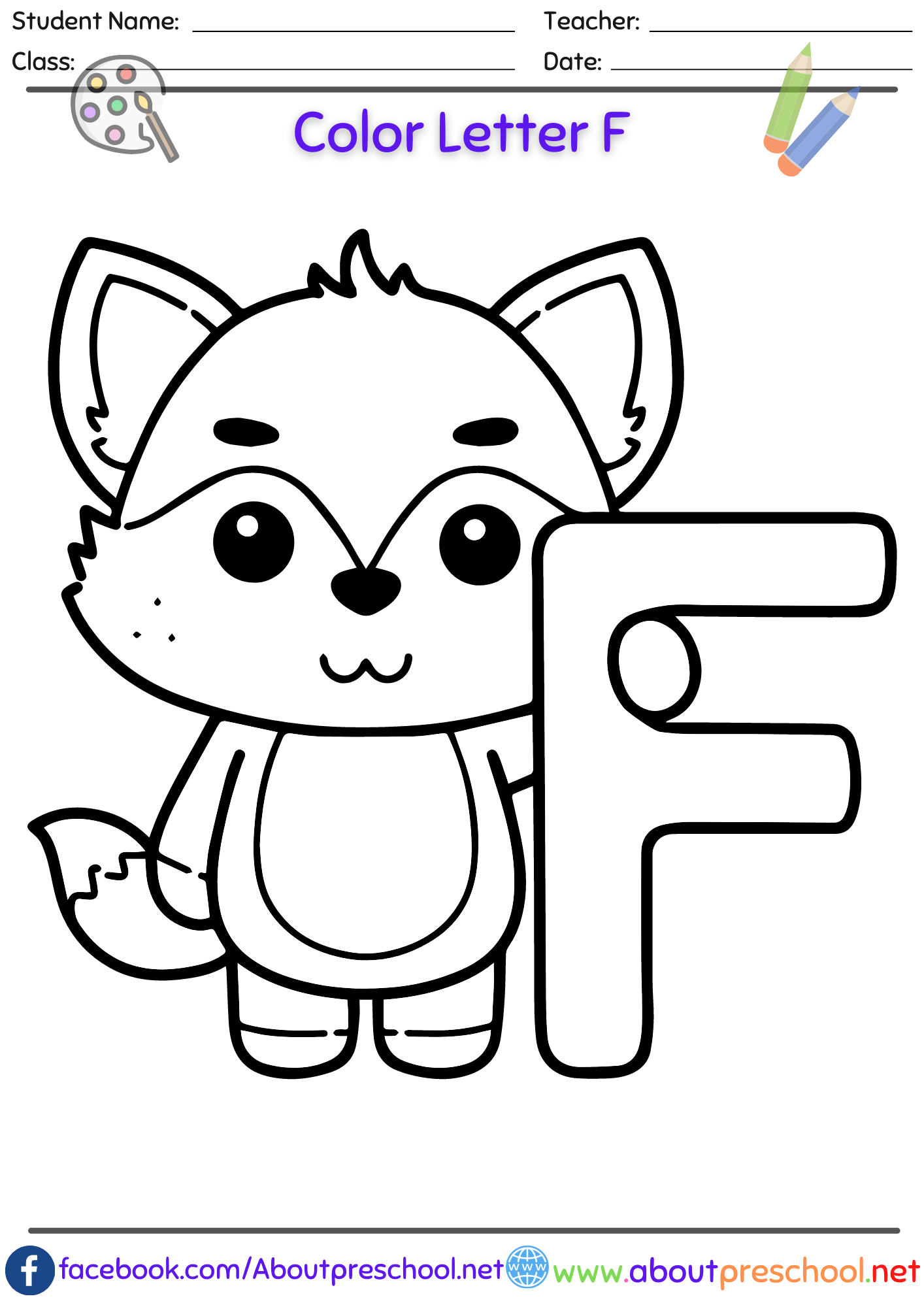 Letter F Coloring Pages Alphabet Online Coloring Pages