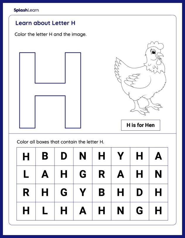 letter h worksheet letter h worksheet