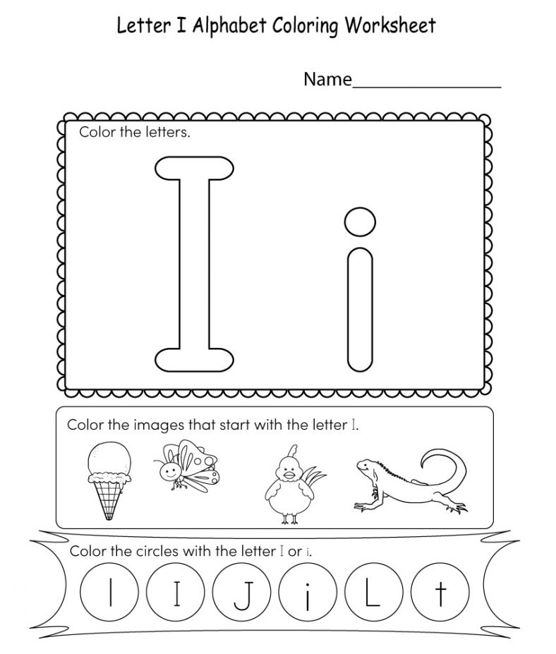 Letter I Worksheets Preschool LettersWorksheets