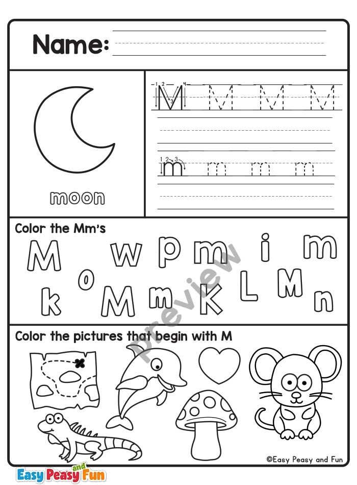 Letter M Worksheets For Preschool And Kindergarten Easy Peasy And Fun Letter M Worksheets For Preschool And Kindergarten Easy Peasy And Fun