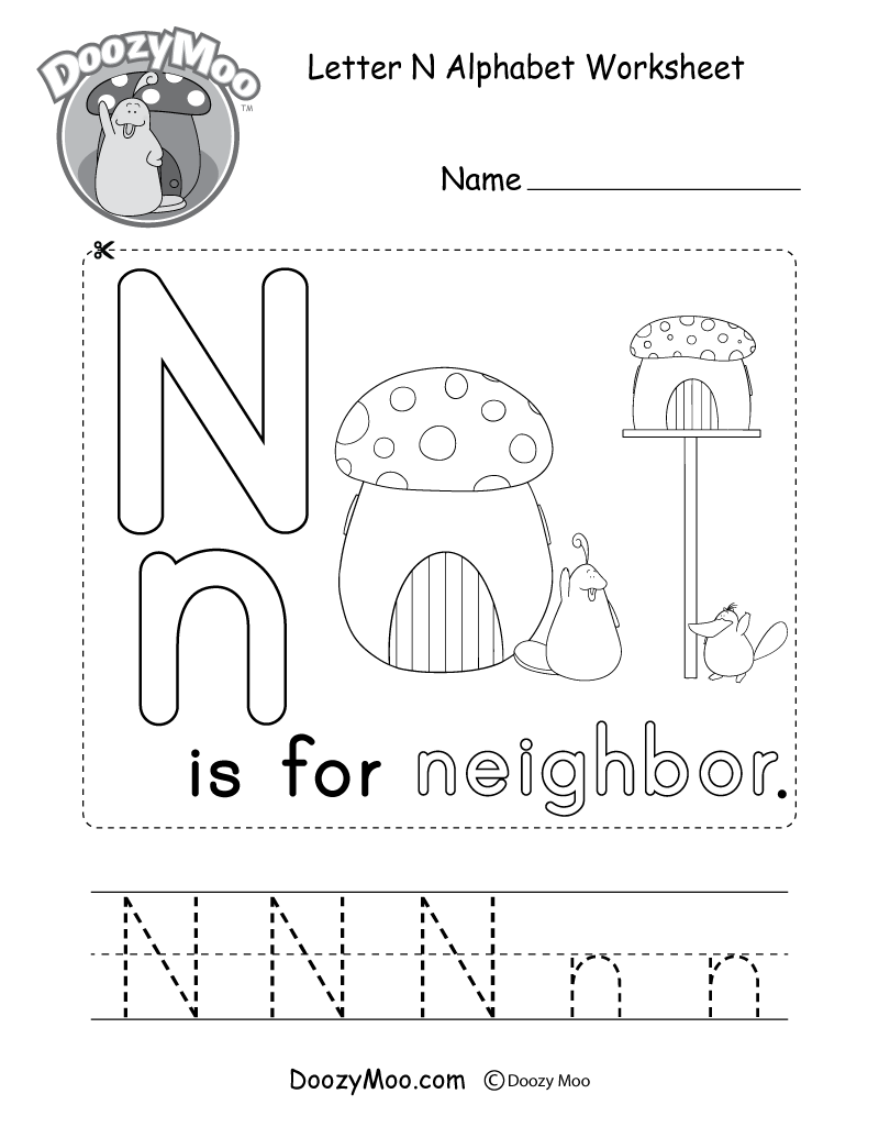 letter n worksheet letter n worksheet