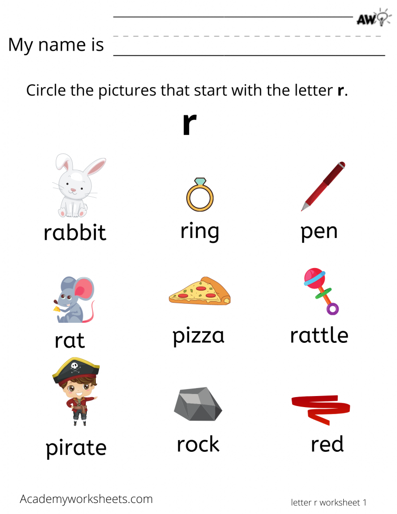 letter r worksheets