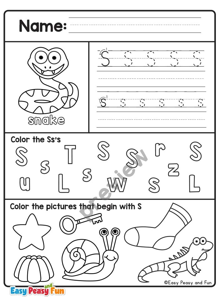 letter s worksheet