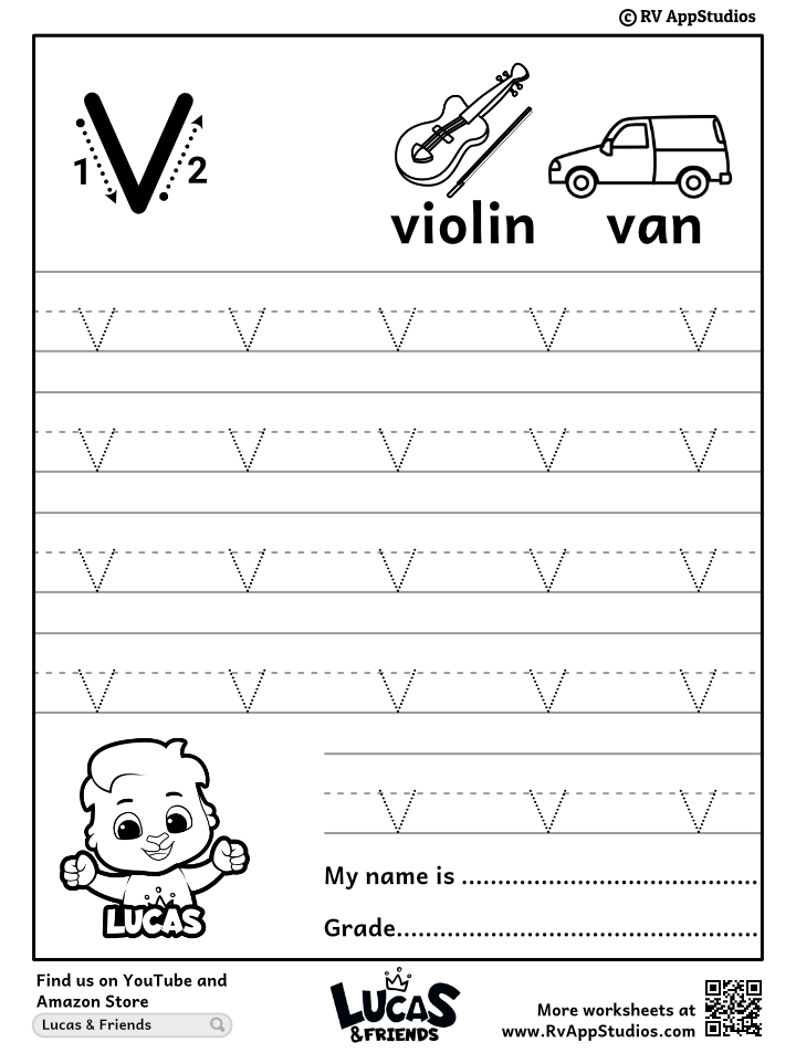 letter v worksheets