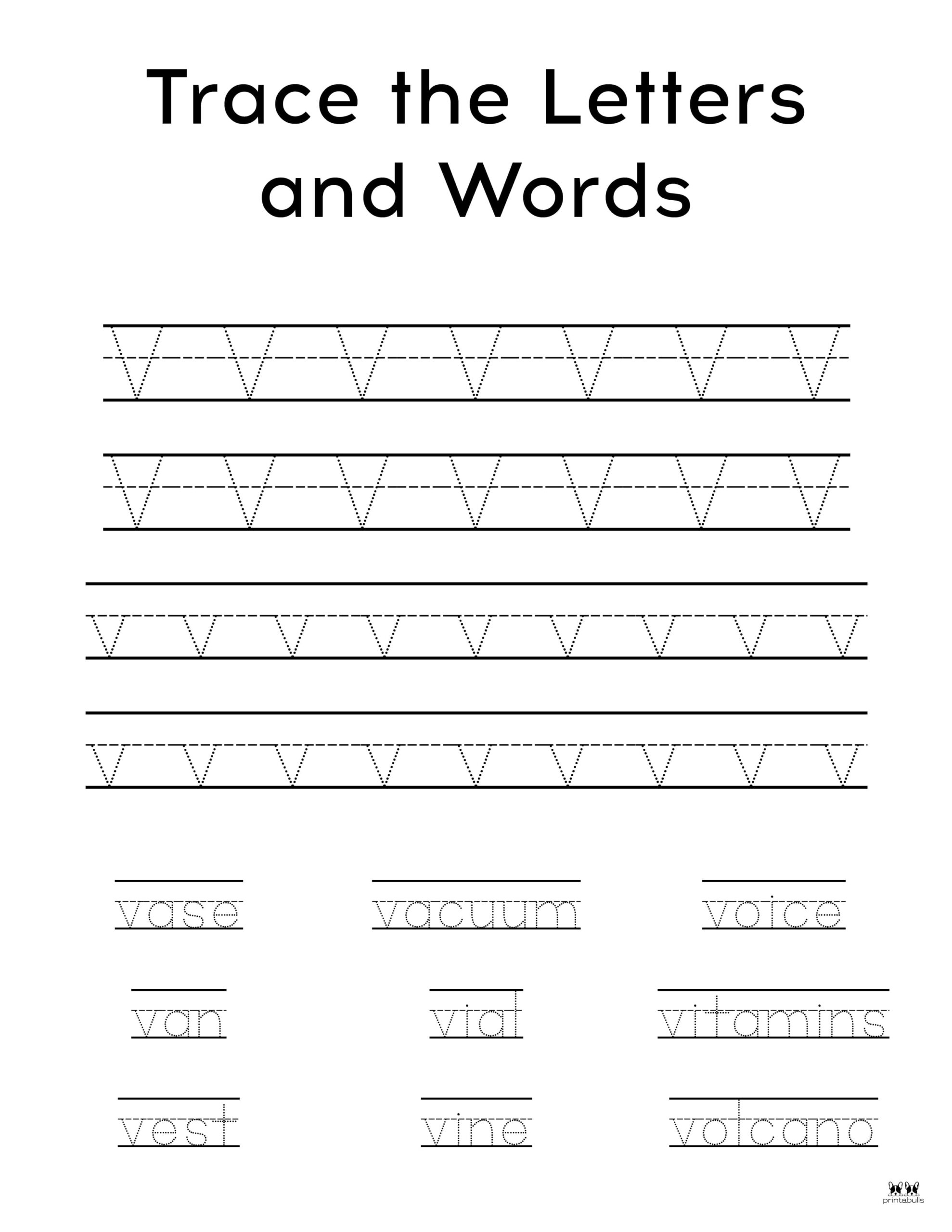Letter V Worksheets 50 FREE Printables Printabulls