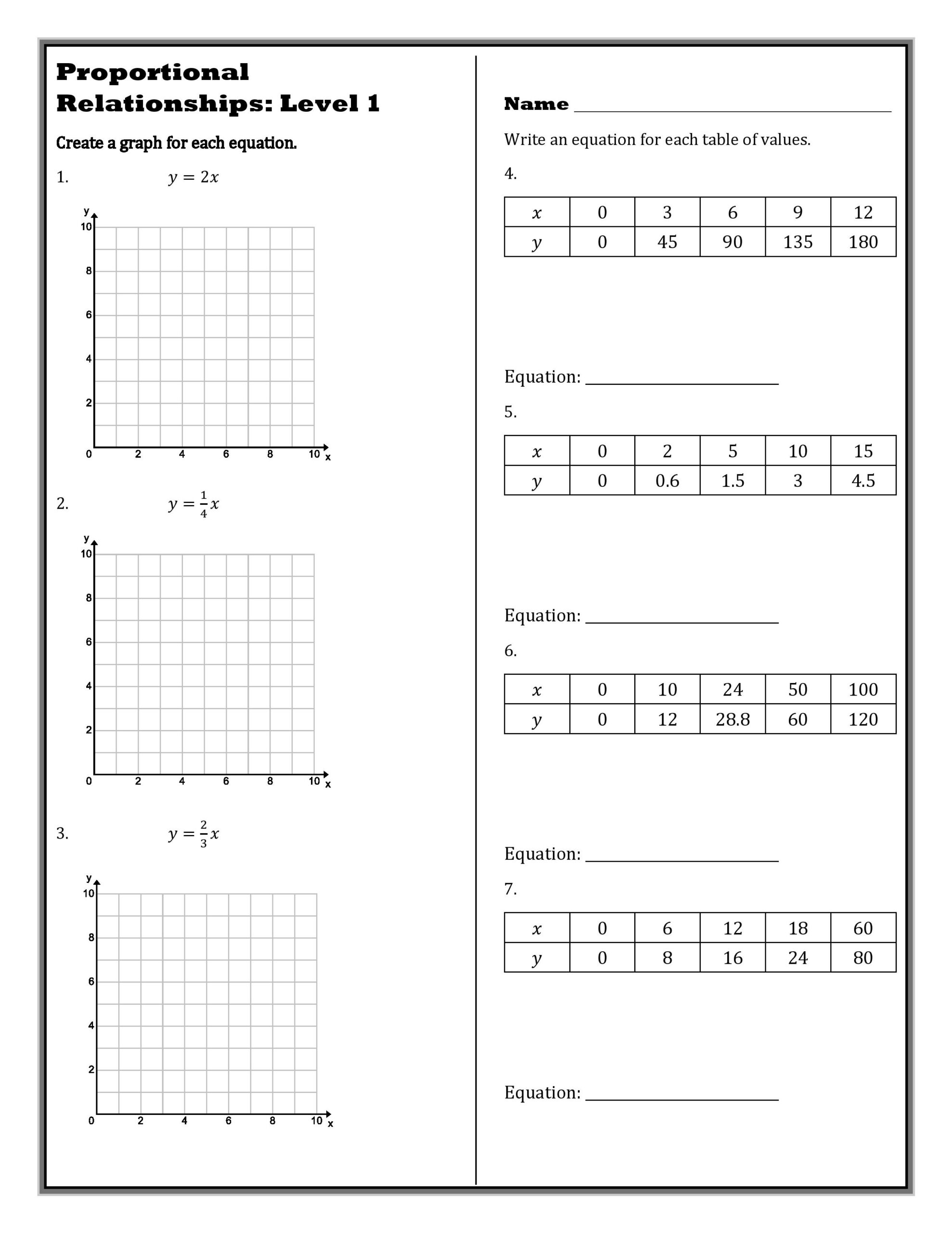 proportional relationship worksheet proportional relationship worksheet