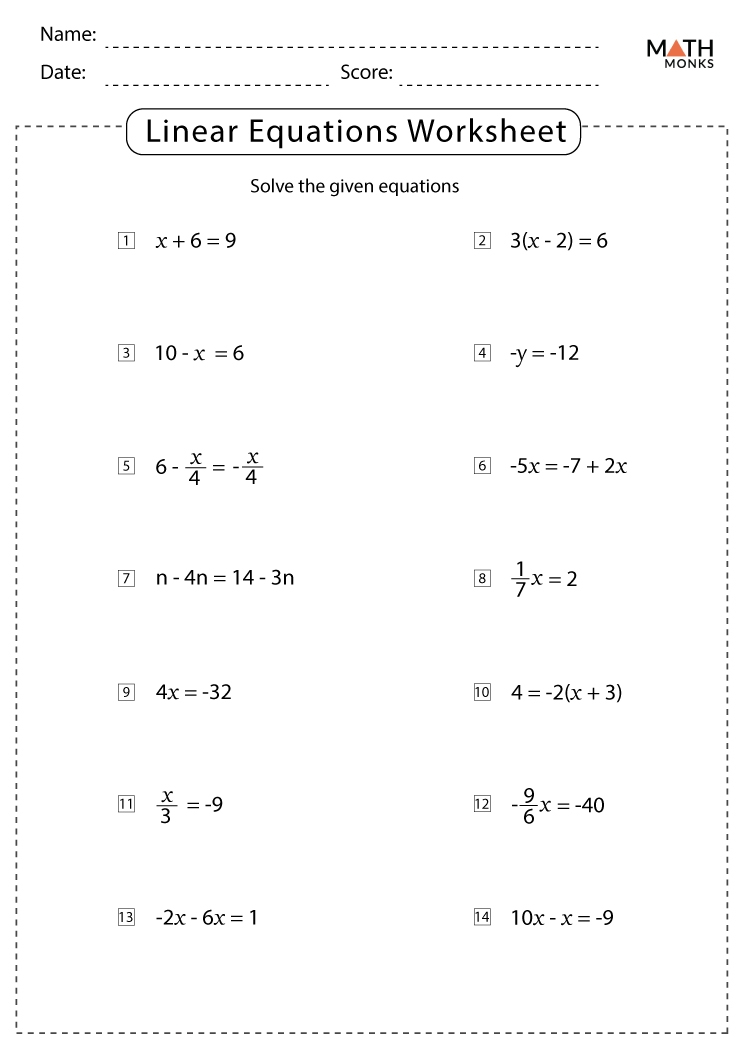 Linear Equations Worksheets With Answer Key Worksheets Library Linear Equations Worksheets With Answer Key Worksheets Library