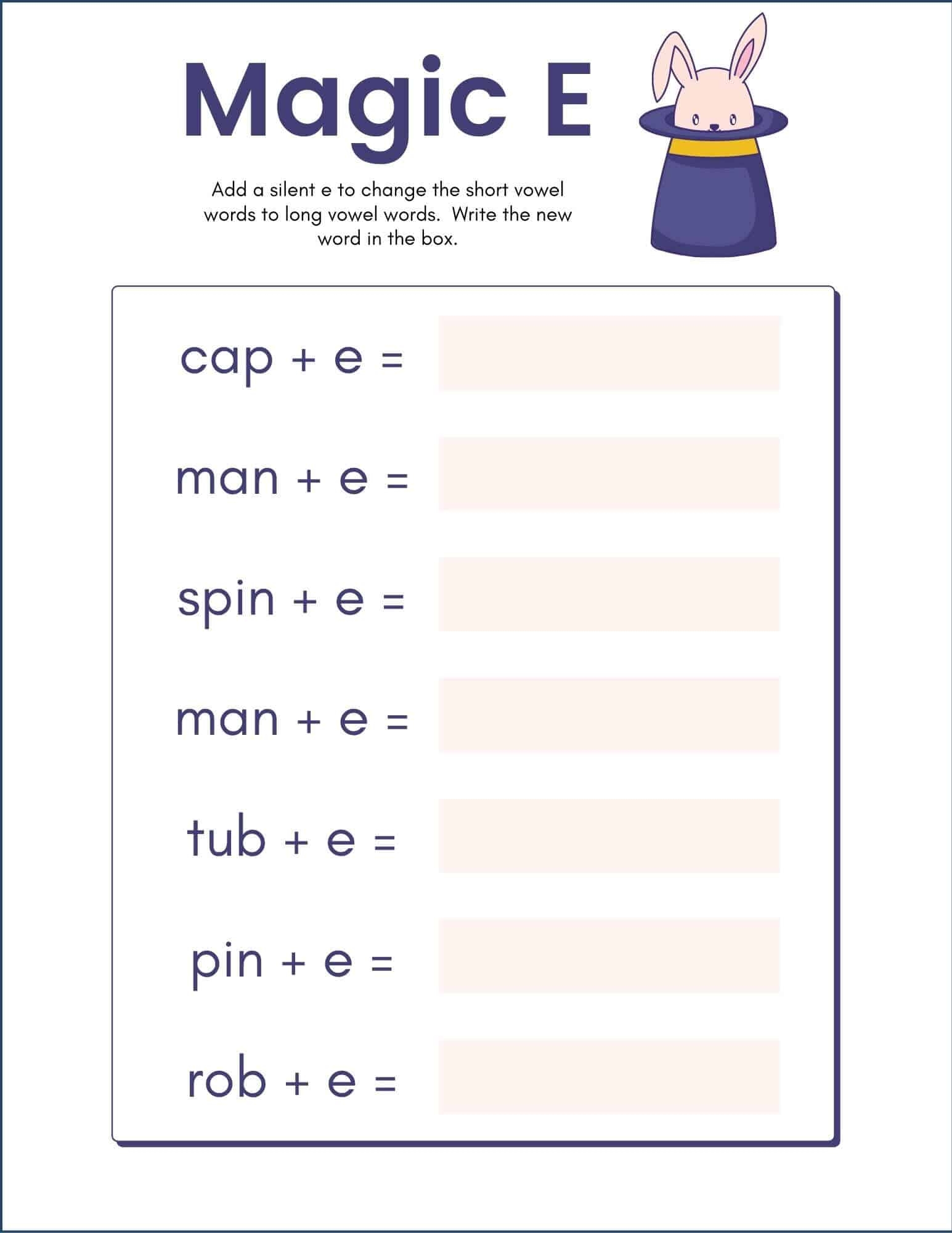 Magic E Worksheets Printable Preschool Coloring Printables Free Fun